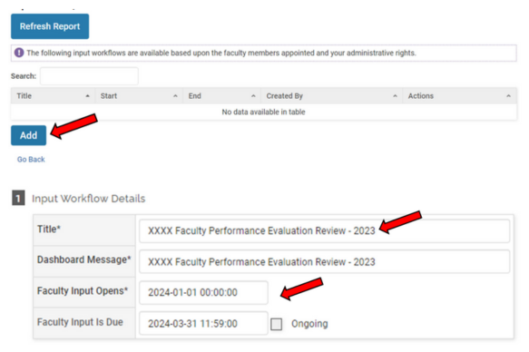 Faculty performance evaluation, Step Two.